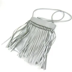 ノマディス ショルダーバッグ フリンジポシェット レザー 鞄 23区 ブランド レディース シルバー NOMADIS DANCE 【中古】