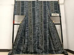 平和屋着物●二代目清次郎　手描き　紬　薬師絞り　反端付き　正絹　逸品　AABC8063ph 平和屋着物○二代目清次郎 手描き 紬 薬師絞り 反端付き 正絹 逸品