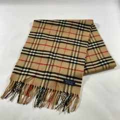 ★ vintage Burberrys バーバリーズ マフラー ノバチェック 100%ラムウール ベージュ 約162cm ストール キャメル 現状品 0.12kg