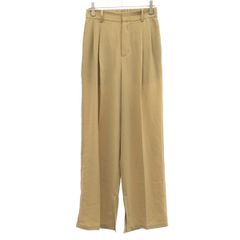 マメクロゴウチ 21SS ベルト付き 3タック ワイドパンツ ベージュ