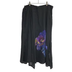 Yohji Yamamoto collections ヨウジヤマモトコレクションズ 25SS フラワープリントスカート FP-S76-213 ブラック 1のサムネイル