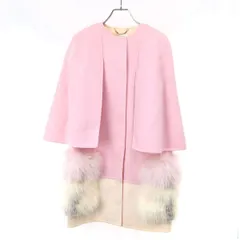 FENDI フェンディ 15AW フォックスファー ウールケープコート FF8114 W1D ピンク 38のサムネイル