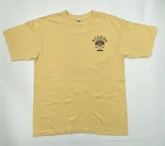 OLD STUSSY 90s 白タグ USA製 XL ライトイエロー スカル Tシャツ オールド ステューシー ヴィンテージ vintage バックプリント  メンズ