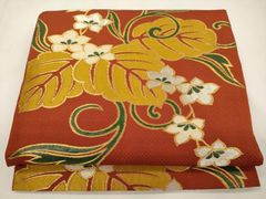 新古品 LEONARDレオナール ヴィンテージ浴衣/裄69丈165 えんじc50
