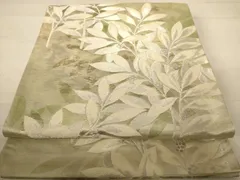 平和屋着物◎六通柄袋帯　唐織　南天文　銀糸　正絹　逸品　AABC3072dtのサムネイル