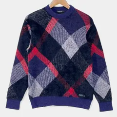 ブラックレーベルクレストブリッジ　ネイビー　アーガイルチェック　ニット　モヘア調