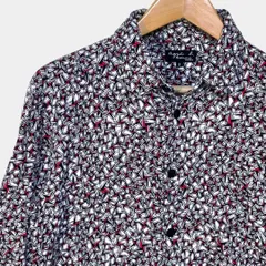 アニエスベー　ブラック　幾何学　総柄　長袖シャツ