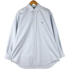 古着 ラルフローレン Ralph Lauren BLAKE 長袖 ボタンダウンチェックシャツ メンズL相当/eaa600775