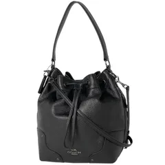 【在庫一掃】 コーチ COACH ロゴ ハンドバッグ 2WAY ショルダーバッグ 巾着型 ハンドバッグ レザー ブラック F35684 レディース 【中古】