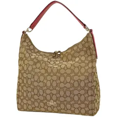 【在庫一掃】 コーチ COACH シグネチャー トートバッグ 2WAY ショルダーバッグ ハンドバッグ トートバッグ キャンバス ブラウン レッド F58327 レディース 【中古】