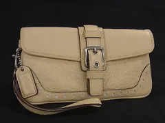 ■美品■ COACH コーチ レザー リストレット マルチポーチ マルチケース 小物入れ レディース ベージュ系 DK8583