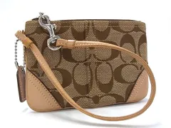 COACH コーチ シグネチャー キャンバス×レザー アクセサリーポーチ 小物入れ マルチケース レディース ブラウン系 DK8587