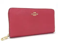 ■美品■ COACH コーチ C3441 レザー ラウンドファスナー 長財布 ウォレット 小銭入れ 札入れ レディース ピンク系 DK8697