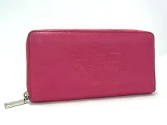 COACH コーチ 52401 レザー ラウンドファスナー 長財布 ウォレット 札入れ 小銭入れ レディース ピンク系 DK8845