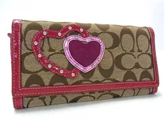 COACH コーチ シグネチャー キャンバス 二つ折り 長財布 ウォレット 札入れ 小銭入れ カード入れ ベージュ系 DK9092