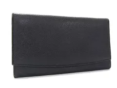 COACH コーチ レザー 二つ折り 長財布 ウォレット がま口 札入れ 小銭入れ カード入れ メンズ レディース ブラック系 DK9110