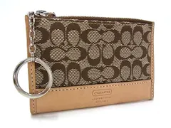 COACH コーチ シグネチャー キャンバス×レザー コインケース カードケース 小銭入れ 定期入れ  レディース ベージュ系 DK9112
