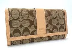 COACH コーチ シグネチャー キャンバス 二つ折り 長財布 ウォレット 札入れ 小銭入れ カード入れ レディース ベージュ系 DK9113