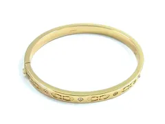 ■美品■ COACH コーチ シグネチャー ブレスレット バングル アクセサリー レディース ゴールド系 DK8743