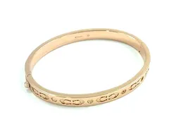 ■美品■ COACH コーチ シグネチャー ラインストーン ブレスレット バングル アクセサリー レディース ピンクゴールド系 DK8753