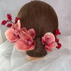 成人式 ☆ 振袖 前撮り 白無垢 胡蝶蘭 髪飾り ヘッドドレス ヘッドパーツ　結婚式 ウエディング　卒業式 袴 和装小物