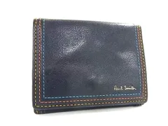 Paul Smith ポールスミス レザー コインケース カード入れ 小銭入れ 財布 メンズ ネイビー系 DK8612