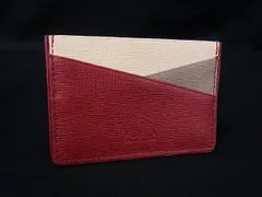 ■美品■ FURLA フルラ レザー カードケース カード入れ 名刺入れ  パスケース 定期入れ レディース ボルドー系×ベージュ系 DK8638