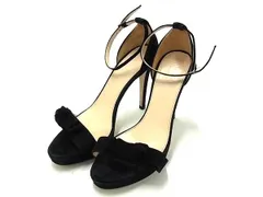 Max Mara マックスマーラ スエード アンクルストラップ ハイヒール 表記サイズ38 (約25cm) 靴 レディース ブラック系 DK8415