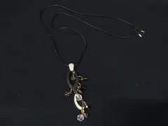 ■美品■ SWAROVSKI スワロフスキー ラインストーン ビーズ ネックレス ペンダント アクセサリー ブラック系×ゴールド系 DK8236