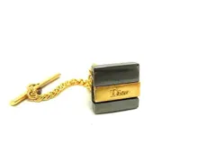 ■美品■ ChristianDior ディオール タイチェーン タイピン アクセサリー ビジネス 紳士 メンズ ダークシルバー系×ゴールド系 DK8223