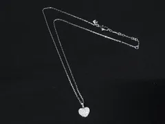 ■美品■ SWAROVSKI スワロフスキー ラインストーン ハート ネックレス ペンダント アクセサリー レディース シルバー系 DK8245