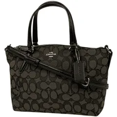 【在庫一掃】 コーチ COACH シグネチャー ハンドバッグ 2WAY ショルダーバッグ ハンドバッグ キャンバス グレー ブラック F57830 レディース 【中古】