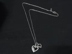 COACH コーチ SV925 ラインストーン ハート ネックレス ペンダント アクセサリー レディース シルバー系 DK8080