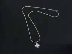 ■極美品■ SWAROVSKI スワロフスキー ラインストーン クロス 十字架 ネックレス ペンダント アクセサリー シルバー系 DK7880