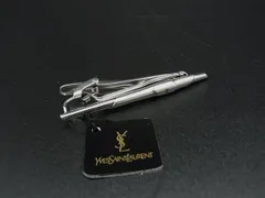 ■美品■ YVESSAINTLAURENT イヴサンローラン ネクタイピン タイクリップ アクセサリー ビジネス 紳士 メンズ シルバー系 DK5524