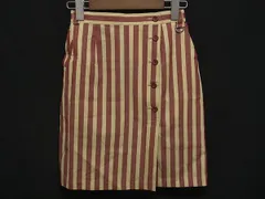 ChristianDior クリスチャンディオール ウール100％ ストライプ ミニ スカート ボトムス サイズS 洋服 ブラウン系×クリーム系 DJ8303