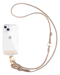 wizu スマホショルダー ハンドストラップ 2Way スマホストラップ レザー ショルダーストラップ 首掛けストラップ 長さ調整可能 ネックストラップ 肩掛け 斜め掛け ストラップ ストラップホルダー 落下防止 ベージュ [ベージュ]