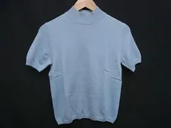 BURBERRY バーバリー ウール×カシミヤ 半袖 ニット トップス 表記サイズ 2 洋服 レディース ライトブルー系 DI7543