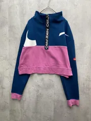 NIKE ナイキ 長袖 ジップアップ ハーフジップ プルオーバー sizeS/紺ｘピンク ■◇◎レディース