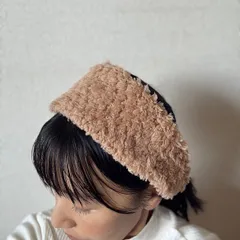 ファーヘアバンド（プードルファーのキャメル）