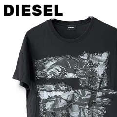DIESEL ブラック Tシャツ XSサイズ メンズ シンプルで着回しやすい定番デザイン プリントが映えるスタイリッシュな一枚 スリムフィットでジャケットのインナーにも最適な人気カットソー 0000791OC