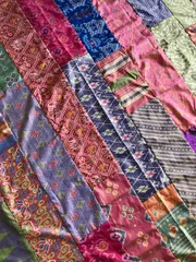 Silk Pachwork  Curtain　インドサリー　#A22 シングル