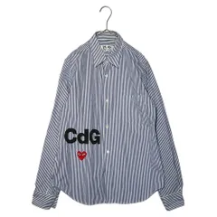 PLAY COMME des GARCONS(プレイコムデギャルソン) 21SS CDG X Play Blouse Stripe CDG プレイ ストライプ ブラウス シャツ AE-B101 L ブルー AD2020 DSMG取扱のサムネイル