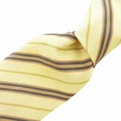 バーバリー ロンドン BURBERRY LONDON ネクタイ ビジネス レジメンタル 絹 シルク 黄 イエロー /SS 1024 ■GY09