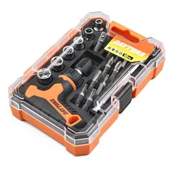 デイトナ(Daytona) バイク 工具セット コンパクト T型ラチェット エクステンションバー付 1/4インチソケット対応 ビット・ソケットミニツールセット 18ピース