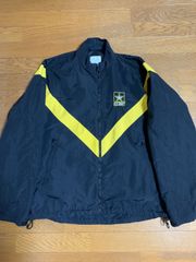 ベネトン ナイロンジャケット 黒 黄 白 46 M 切替 90s ショート丈 