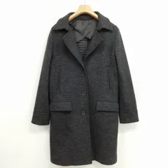 ラコステ LACOSTE BF476E ダブルフェイス ウール チェスター コート 38 チャコールのサムネイル