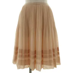 アンタイトル UNTITLED スカート プリーツ フレア ミディ丈 裾ティアード 日本製 ピンクベージュ 2