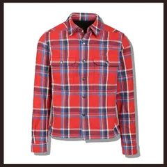 新品 未使用 リックオウエンス ダークシャドウ クロップドアウターシャツ L【RICK OWENS DRKSHDW】レッド シャツアウター