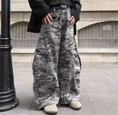 迷彩パンツ ストリート ミリタリー ルーズフィット メンズ ボトムス